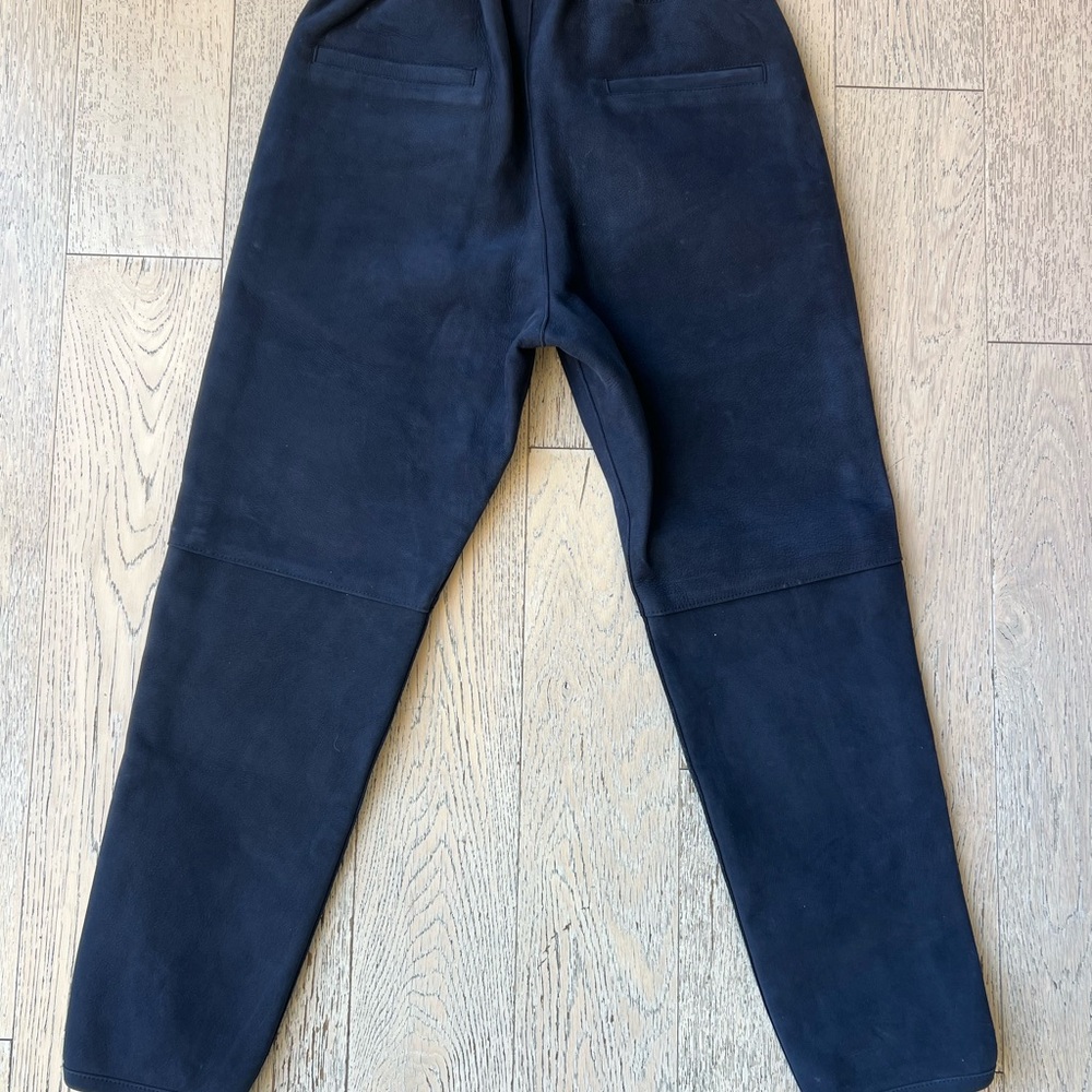 Fear of God Leather Dark Blue/Navy Nubuck Joggers size Small Used - Picture 11 of 15